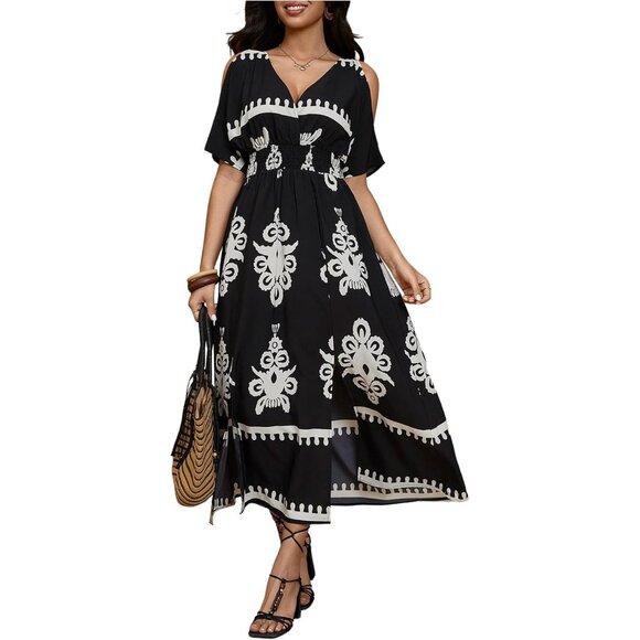 chinese dress ladies Amazon.com: OYOANGLE Women's Plus Size Summer Casual Bohemian Leopard Print Cold  Shoulder Belted Wrap Split Long Maxi Dress Deep Pink 1XL : Clothing, Shoes  & Jewelry